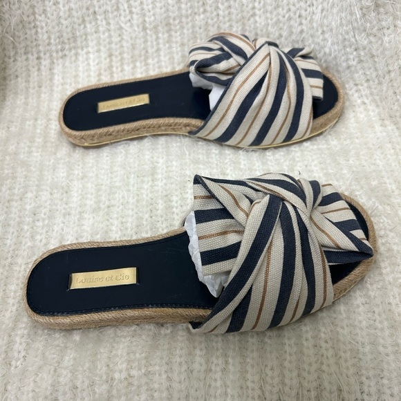 Louise et cie Camille espadrille bow slide open toe casual sandal Sz-6M. J - Picture 4 of 8